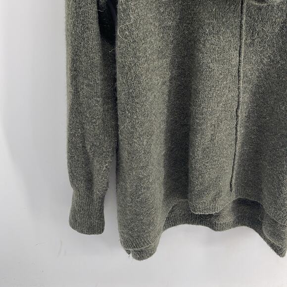 For Thee polyester alpaca blend cowl neck hi low hem knit pullover sweater sz L - Picture 3 of 7